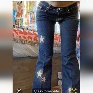 Watch L.A. Embroidered Stars with Star Dust Sparkle Blue Jeans Size 11/12Juniors